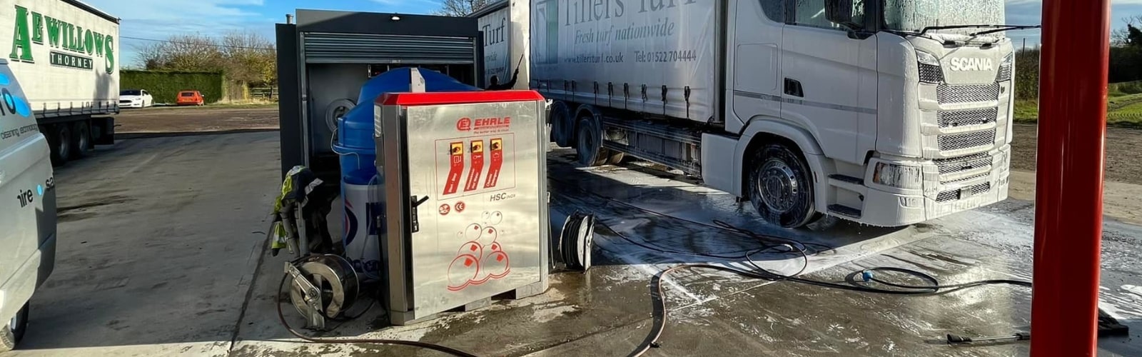 Ehrle HSC truck wash installation in use